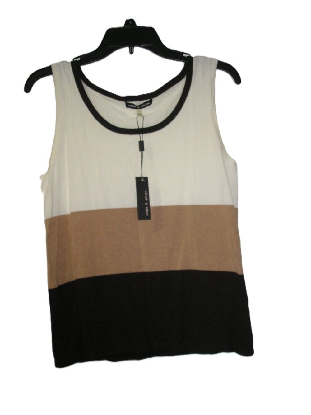 Cable & Gauge Three Tone Top, Small NEW NWT